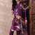 women purple rayon blend floral printed straight kurta trouser with dupatta