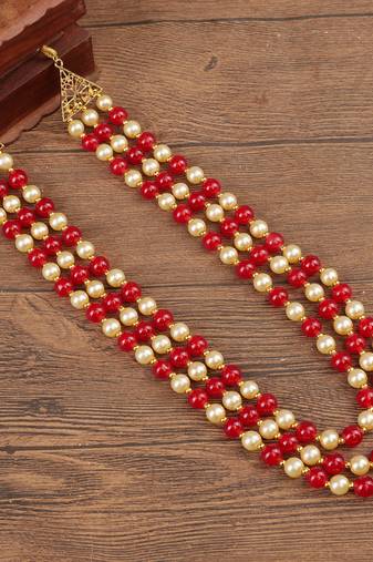   pearl beads dulha groom sherwani mala for   for wedding | layered mala | perfect for groom