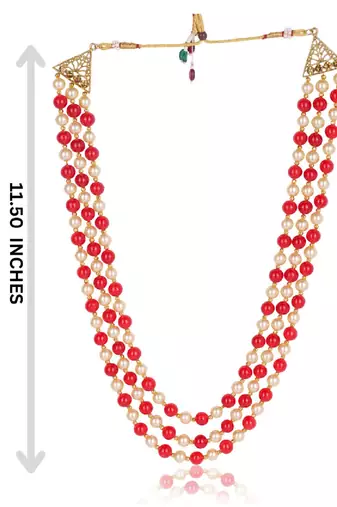   pearl beads dulha groom sherwani mala for   for wedding | layered mala | perfect for groom