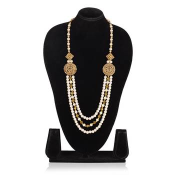   pearl beads dulha groom sherwani mala for   for wedding | layered mala | perfect for groom 3