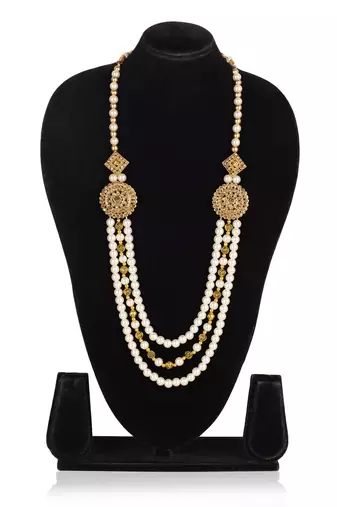   pearl beads dulha groom sherwani mala for   for wedding | layered mala | perfect for groom