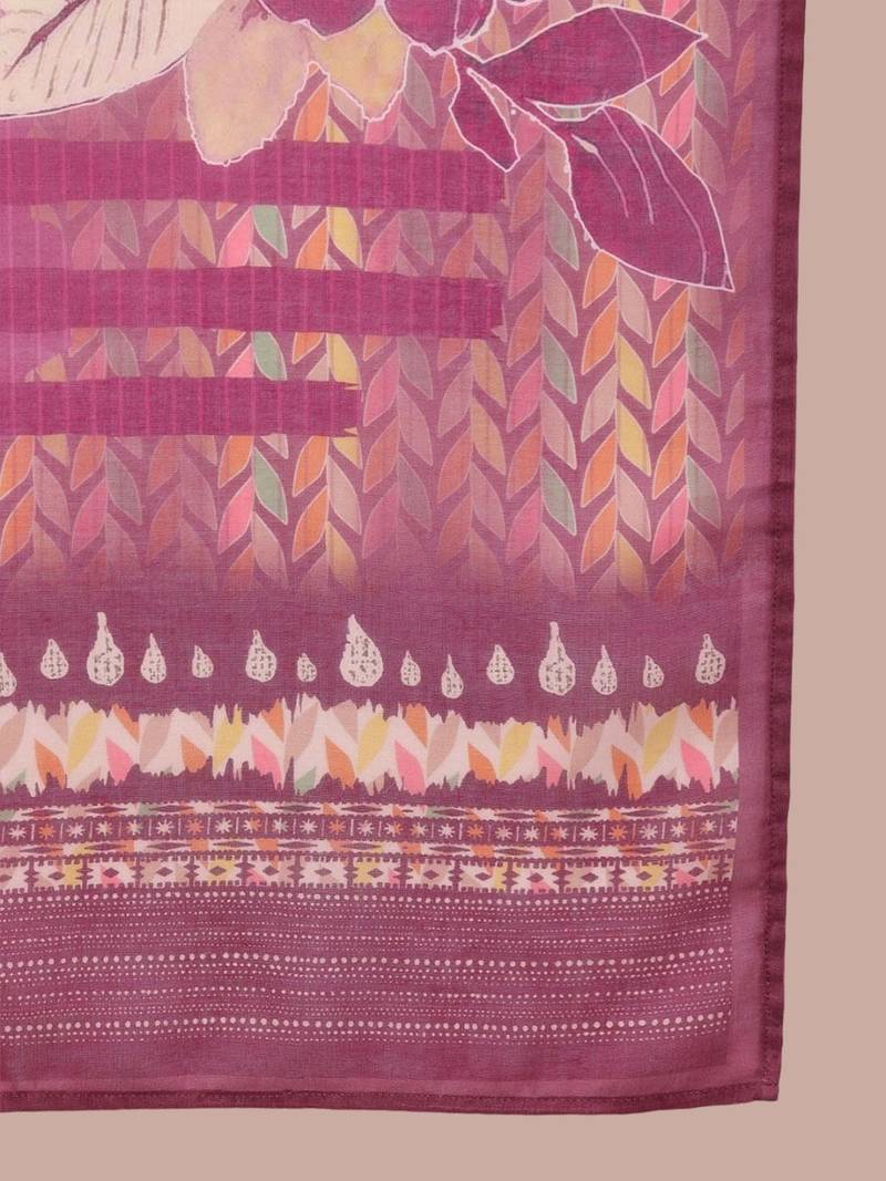 women multi rayon blend floral printed straight kurta trouser with dupatta