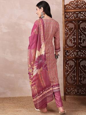 women multi rayon blend floral printed straight kurta trouser with dupatta 5