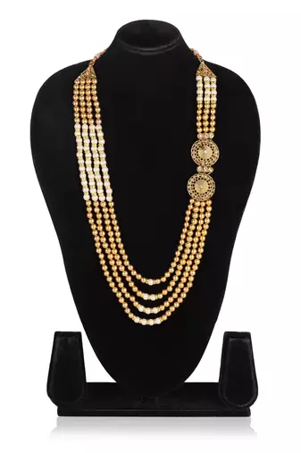   pearl beads dulha groom sherwani mala for   for wedding | layered mala | perfect for groom