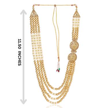   pearl beads dulha groom sherwani mala for   for wedding | layered mala | perfect for groom 4