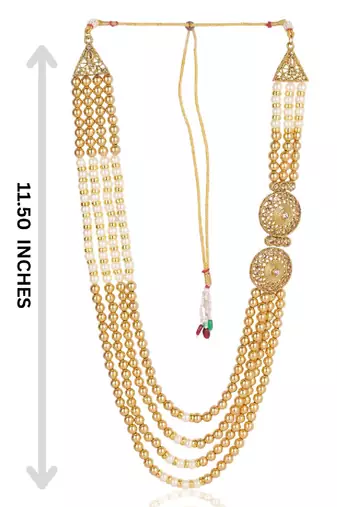   pearl beads dulha groom sherwani mala for   for wedding | layered mala | perfect for groom