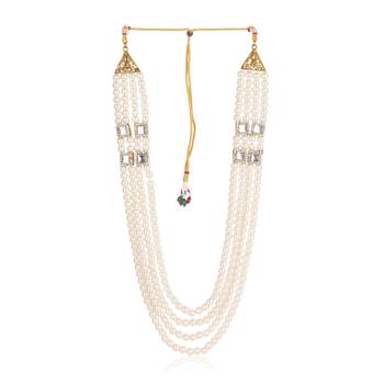   pearl beads dulha groom sherwani mala for   for wedding | layered mala | perfect for groom 2