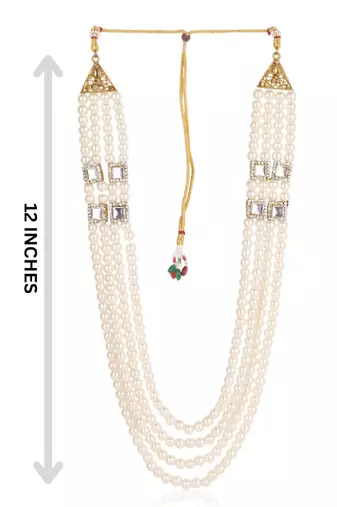   pearl beads dulha groom sherwani mala for   for wedding | layered mala | perfect for groom