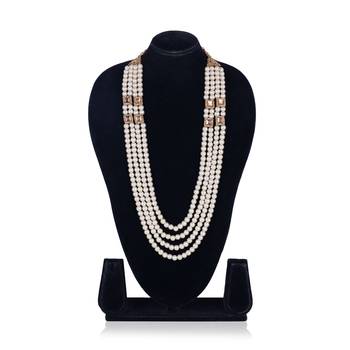   pearl beads dulha groom sherwani mala for   for wedding | layered mala | perfect for groom 3