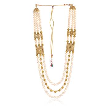   pearl beads dulha groom sherwani mala for   for wedding | layered mala | perfect for groom 2