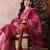 women pink rayon blend ethnic motifs printed straight kurta trouser with dupatta