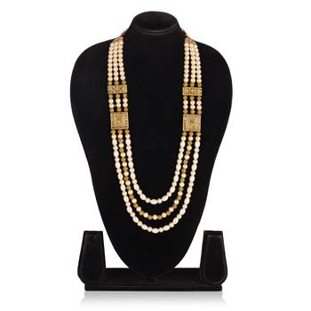   pearl beads dulha groom sherwani mala for   for wedding | layered mala | perfect for groom 3