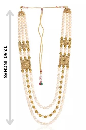   pearl beads dulha groom sherwani mala for   for wedding | layered mala | perfect for groom