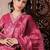 women pink rayon blend ethnic motifs printed straight kurta trouser with dupatta