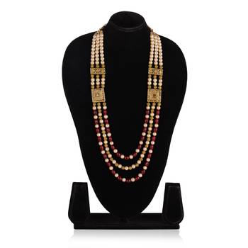   pearl beads dulha groom sherwani mala for   for wedding | layered mala | perfect for groom 3