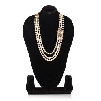   pearl beads dulha groom sherwani mala for   for wedding | layered mala | perfect for groom 3