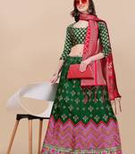 GREEN  BROCADE FABRIC