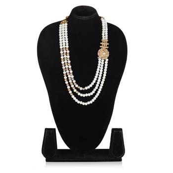   pearl beads dulha groom sherwani mala for   for wedding | layered mala | perfect for groom 3