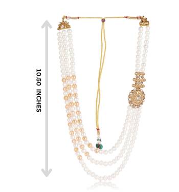   pearl beads dulha groom sherwani mala for   for wedding | layered mala | perfect for groom 4