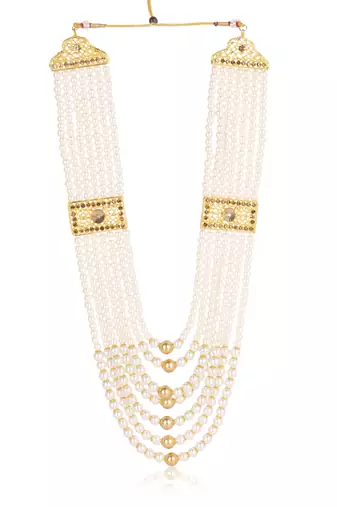   pearl beads dulha groom sherwani mala for   for wedding | layered mala | perfect for groom