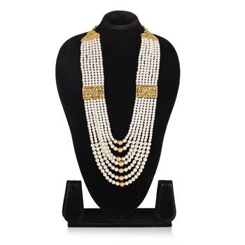   pearl beads dulha groom sherwani mala for   for wedding | layered mala | perfect for groom 3