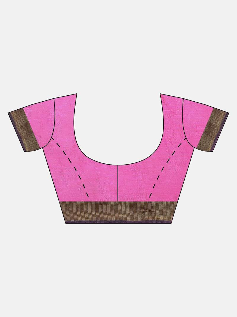 Hand Dyed Pink & Grey Bandhani Kota Silk Sustainable Saree