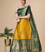 YELLOW BROCADE FABRIC