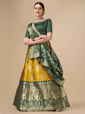 YELLOW BROCADE FABRIC 2