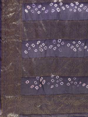 Hand Dyed Green & Blue Bandhani Silk Sustainable Saree 4