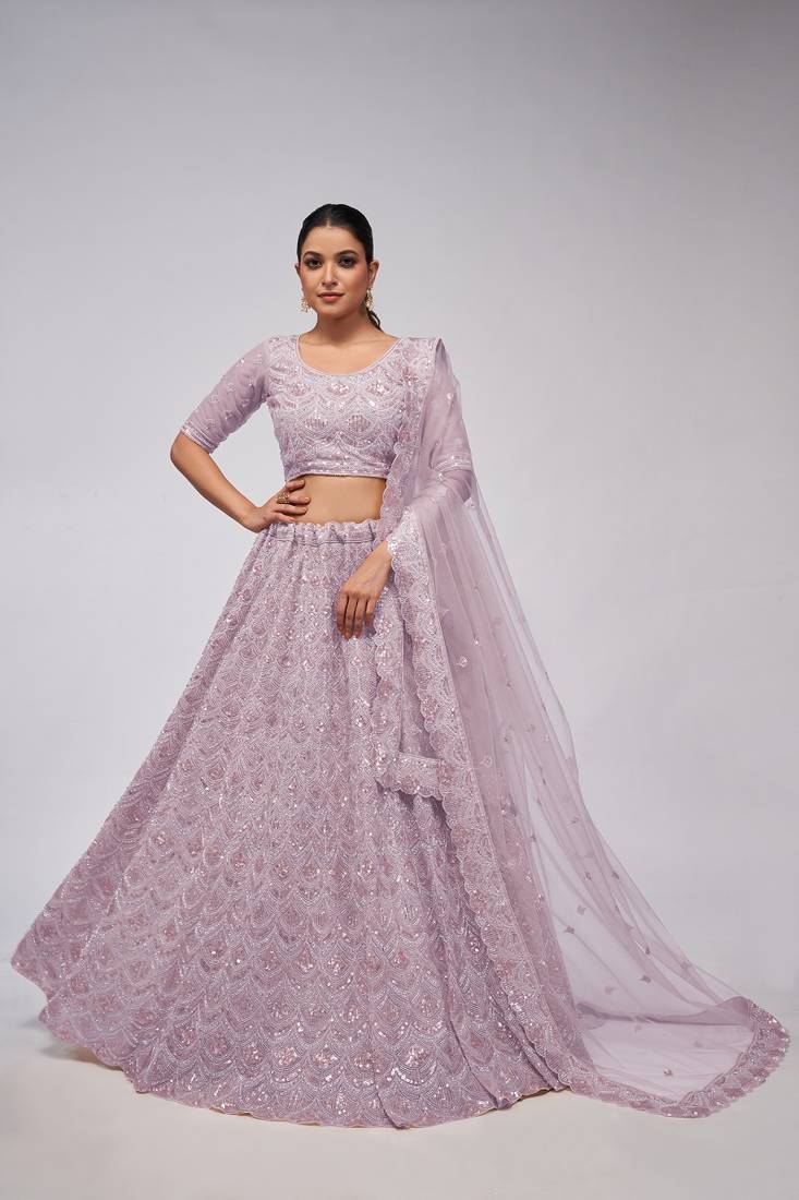 Mof EMbroidered Lehenga Choli Set With Dupatta