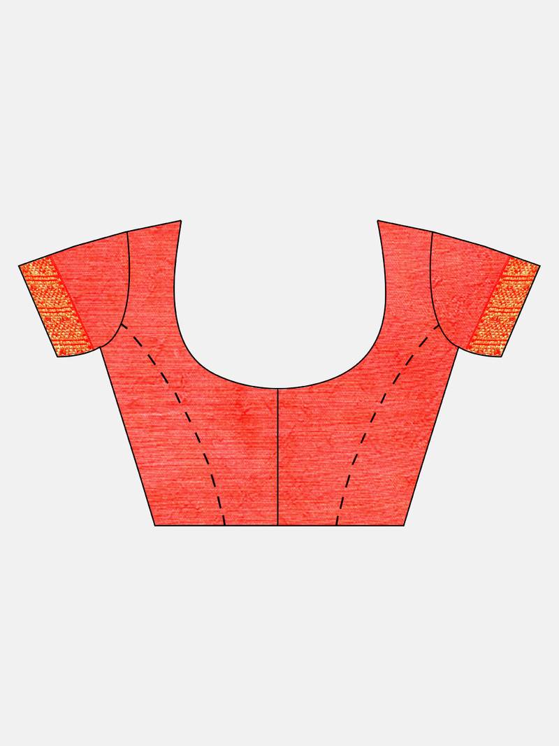 Hand Dyed Blue & Orange Bandhani Silk Sustainable Saree