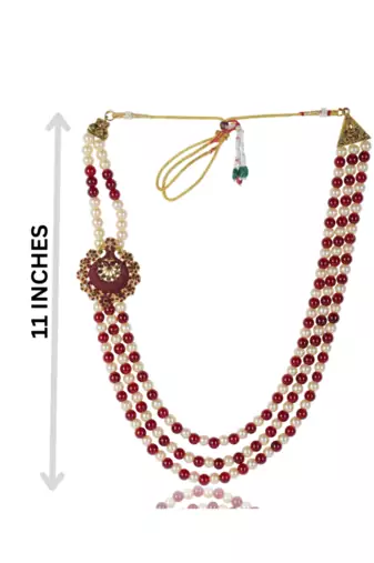   pearl beads dulha groom sherwani mala for   for wedding | layered mala | perfect for groom
