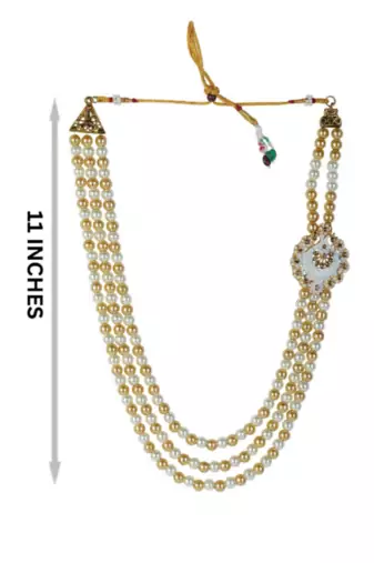   pearl beads dulha groom sherwani mala for   for wedding | layered mala | perfect for groom