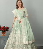 PISTA   fluid faux silk lehenga choli with dupatta 