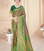 Sangam Prints Green Silk Woven Work Traditional Saree