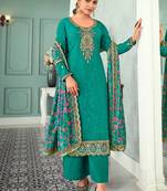 Turquoise Georgette Embroidery Punjabi Salwar Suit