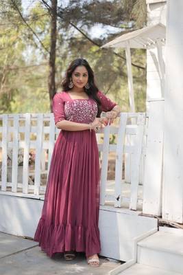 Women's designer georgette multi thread gown 2