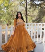 Women's designer georgette multi thread gown