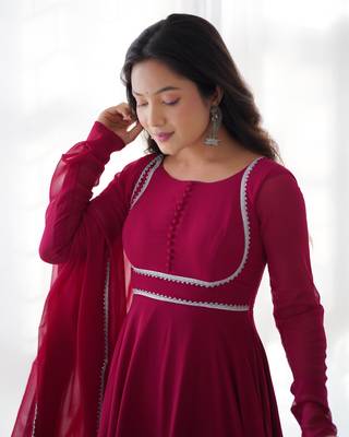 Georgette Anarkali Gown Dupatta With Pent 5