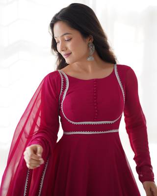 Georgette Anarkali Gown Dupatta With Pent 6