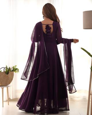 Georgette Anarkali Gown Dupatta With Pant 4