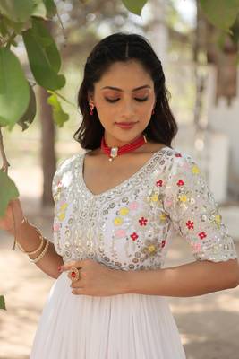 Designer georgette handwork gown 5