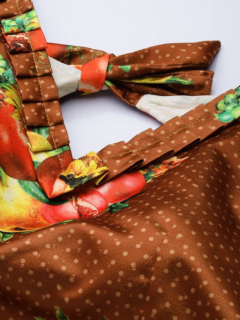 Mustard Digtial Printed Lehenga Choli Set With Dupatta