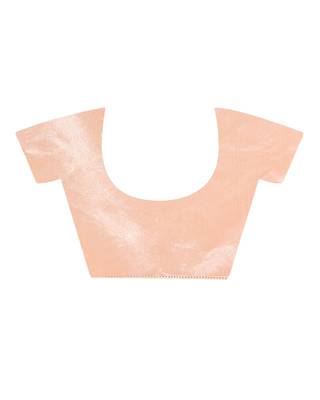 Supernet cotton embroidery saree(Peach) 5