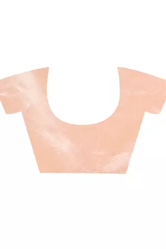 Supernet cotton embroidery saree(Peach)