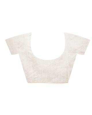 Supernet cotton embroidery saree(Light Grey) 5