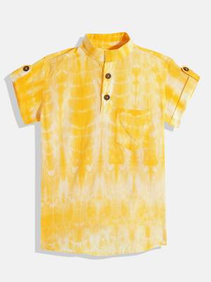Organic cotton yellow tie & dye shirt 1