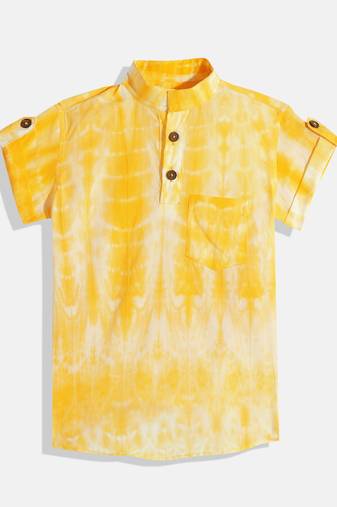 Organic cotton yellow tie & dye shirt