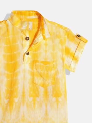 Organic cotton yellow tie & dye shirt 3