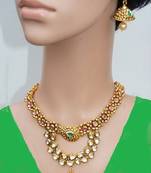 Floral gold plated necklace set